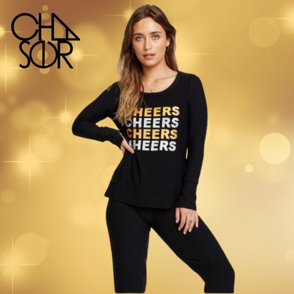 Chaser Tops - Chaser Cheers Long Sleeve Graphic Pullover